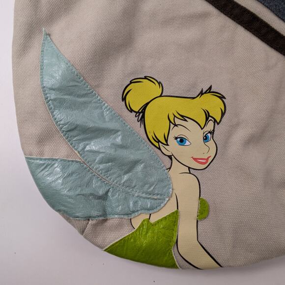 Disney Tinkerbell Shoulder Bag Purse Tote Fab Starpoint New York Canvas Brown - Picture 2 of 15